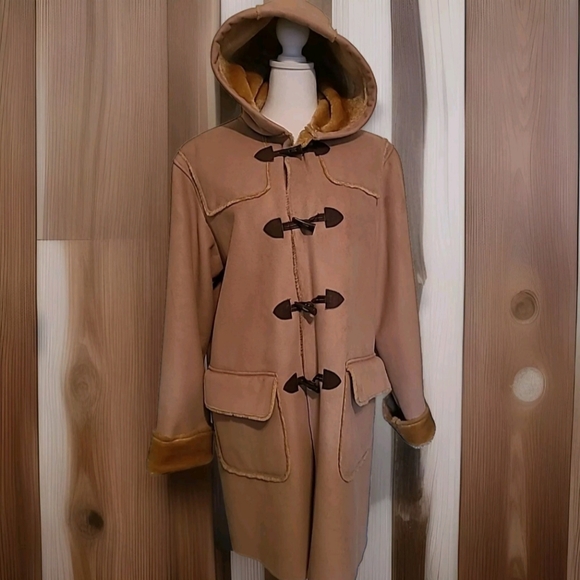 Free Country Jackets & Blazers - Free Country Winter Faux Shearling  Dolman Hood Long Coat Jacket Sz M EUC